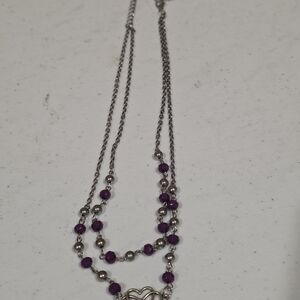 Paparazzi Silver Necklace with Purple Accents